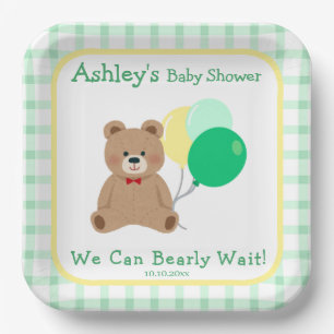 Little Bear + Balloons Geschlechtsneutrale Babypar Pappteller