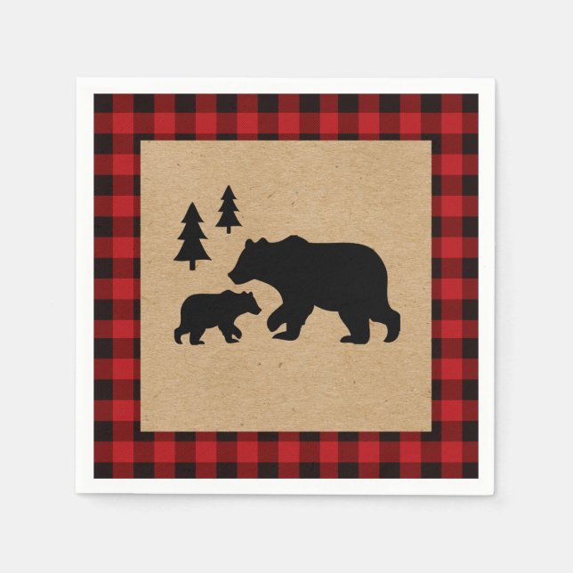 Little Bear Lumberjack Napkins Serviette (Vorderseite)