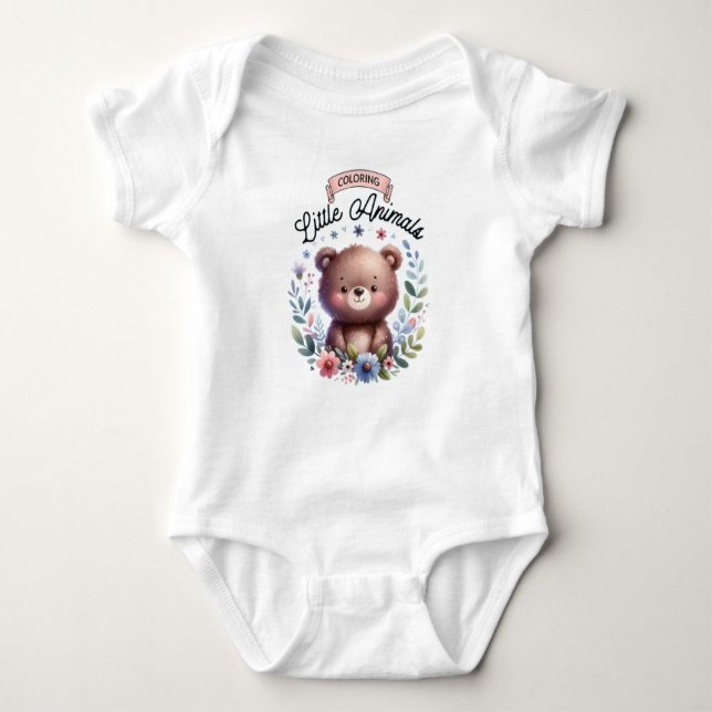little bear print animals baby strampler (Vorderseite)