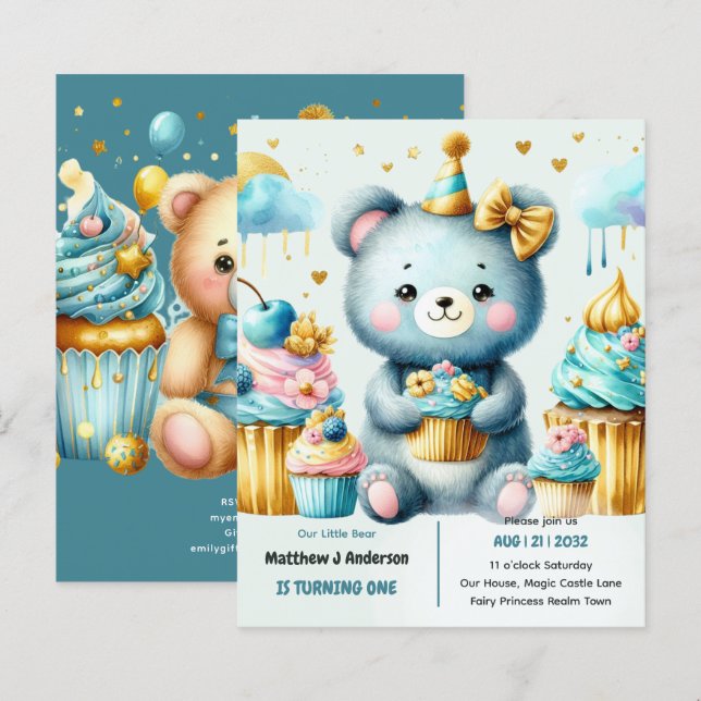 Little Bear Turning ONE - Wild One 1. Geburtstag (Vorne/Hinten)