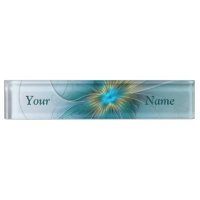 Little Beauty Modern Blue Gold Fraktal Blume