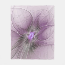 Little Beauty Modern Mauve Gray Fraktal Blume
