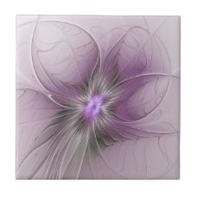 Little Beauty Modern Mauve Gray Fraktal Blume