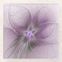 Little Beauty Modern Mauve Gray Fraktal Blume