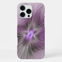 Little Beauty Modern Mauve Gray Fraktal Blume