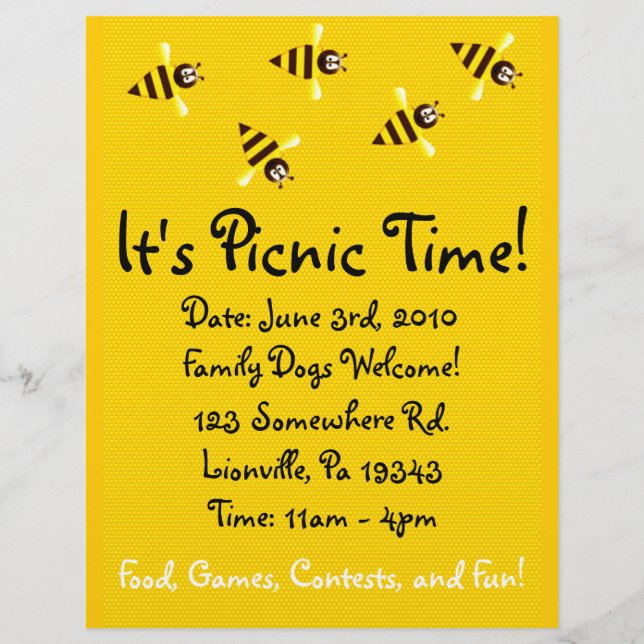 Little Bees Picnic Flyer (Vorne)