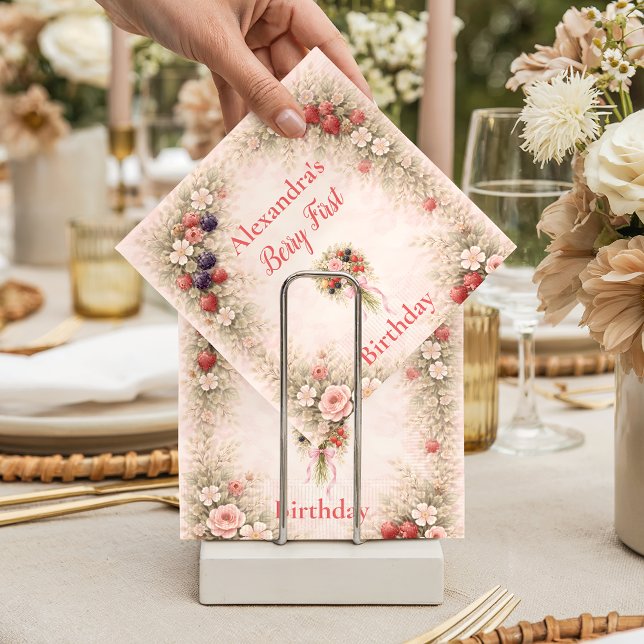 Little Berry Celebration 1st Birthday Serviette (Von Creator hochgeladen)