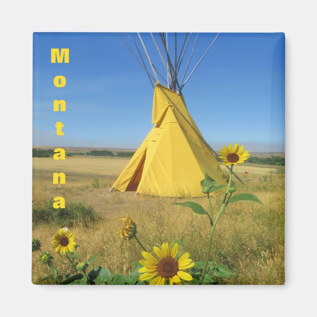 Little Big Horn Tipi Reisen Souvenir Magnet (Vorne)