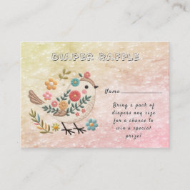 Little Bird Blätter Blume Pink Baby Dusche Begleitkarte