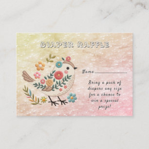 Little Bird Blätter Blume Pink Baby Dusche Begleitkarte