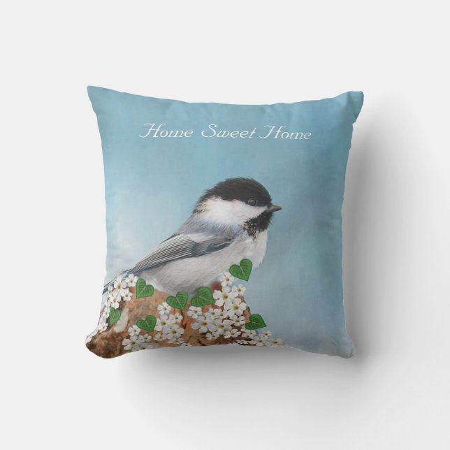 Little Bird & Blume Zuhause Sweet Zuhause Kissen (Vorderseite)