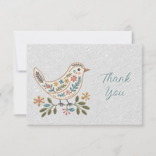 Little Bird Coloré Floral Carte de remerciements