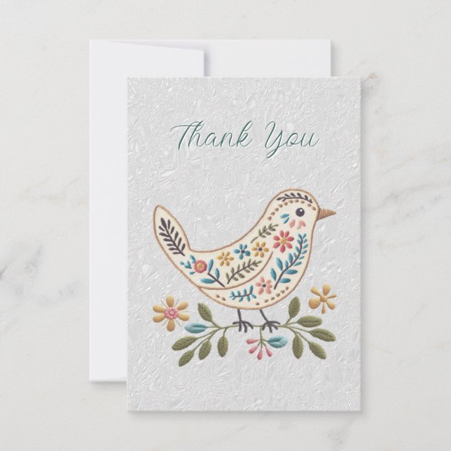 Little Bird farbenfrohe Flora Dankeschön Karte (Vorderseite)