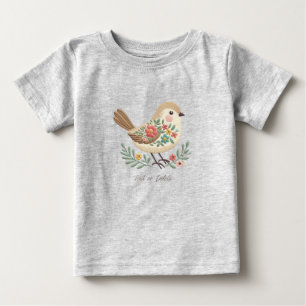Little Bird Floral Gold Baby T - Shirt