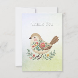 Little Bird Floral Gold Danke Karte