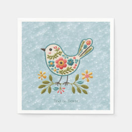 Little Bird Floral Green Blätter Napkins Serviette