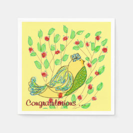 Little Bird Herzlichen Glückwunsch Napkins Serviette
