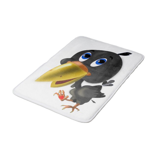 Little Bird mit Herzbeutel Bath Mat - Ihre Farben Badematte (Schrägansicht)