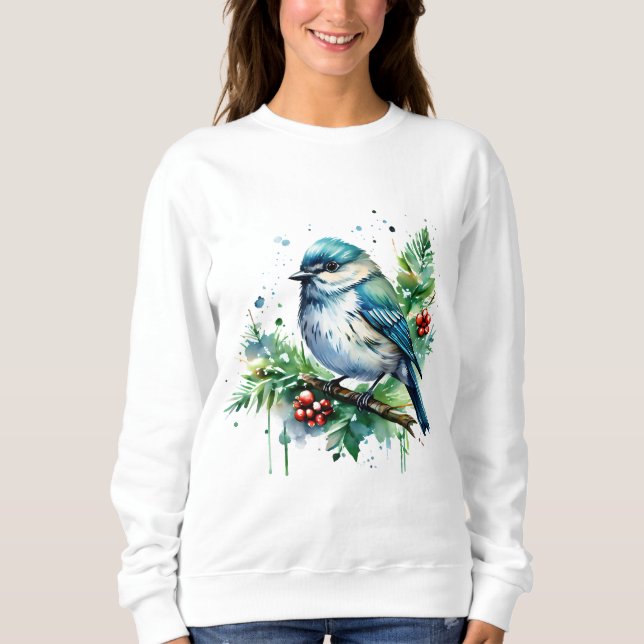 Little Bird und Christmas Grüntöne Sweatshirt (Vorderseite)