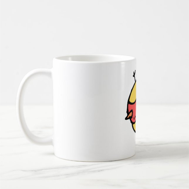 Little bird yin and yang with legs kaffeetasse (Links)