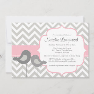 Little Bird Zickzack Baby Shower Einladung
