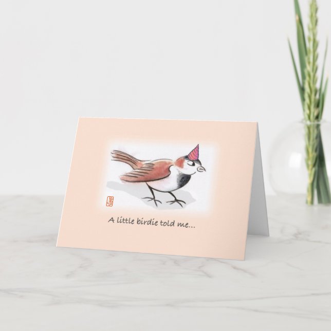 Little Birdie Birthday Card Karte (Vorderseite)
