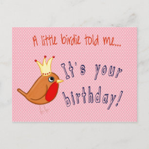 Little Birdie Told Me Postcard Postkarte