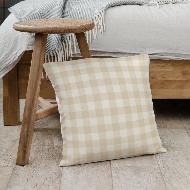 Little Birdies beige Gingham - Muster. Kissen (Von Creator hochgeladen)
