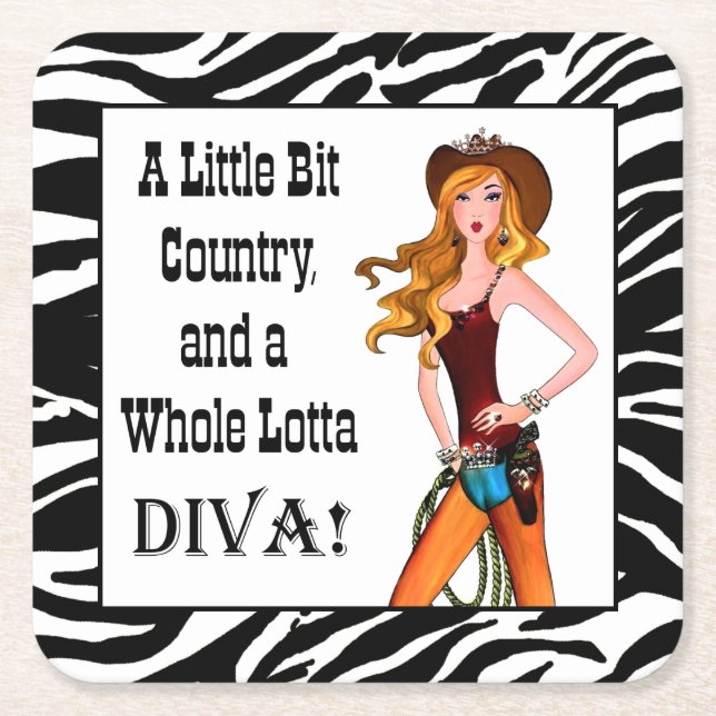 Little Bit Land und eine ganze Lotta DIVA! Rechteckiger Pappuntersetzer (Vorderseite)