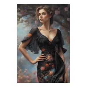 Little Black Dress LBD Art AI-Enhanced Mode Poster