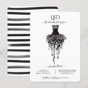 Little Black Dress LBD Junggeselinnen-Abschied Einladung