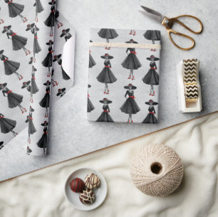 Little Black Dress Society Charcoal Fashion Geschenkpapier
