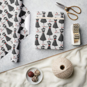 Little Black Dress Society Kreide Mode Muster Geschenkpapier