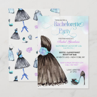 Little Black Dress Stilettos Junggeselinnen-Abschi Einladung