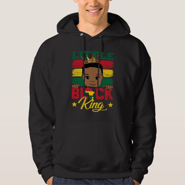 Little Black King BHM BLM Pride Little Melanin Boy Hoodie (Vorderseite)