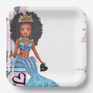 Little Black Mermaid Girl Party Teller