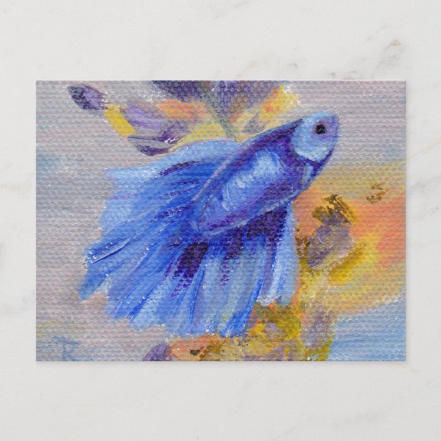 Little Blue Betta Fish Postkarte (Vorderseite)