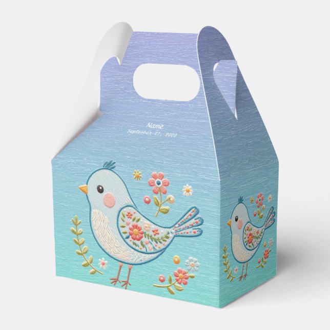Little Blue Bird Floral Fevor Box Geschenkschachtel (Vorderseite)