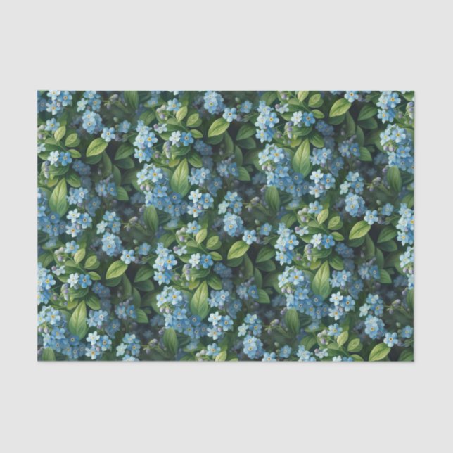 Little Blue Blumen Seidenpapier (Vorderseite)