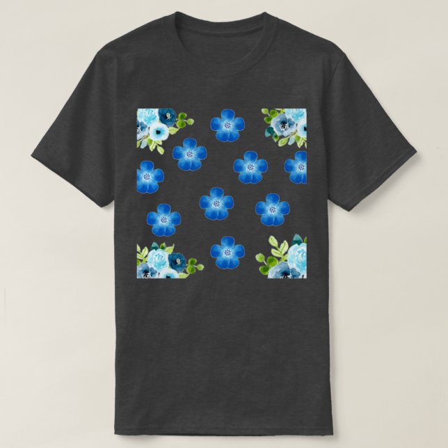 Little Blue Blumen T-Shirt (Design vorne)