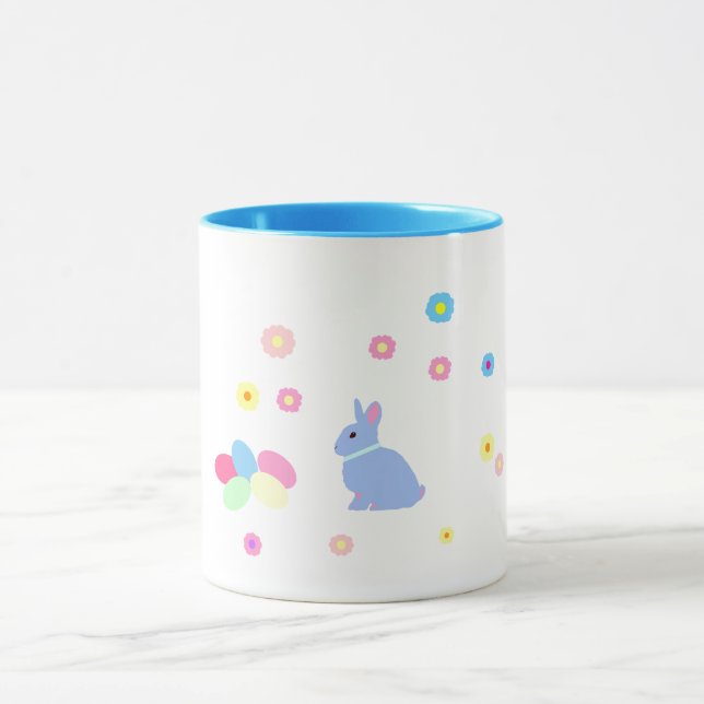 Little Blue Bunny Rabbit Kids Easter Mug Tasse (Zentrum)
