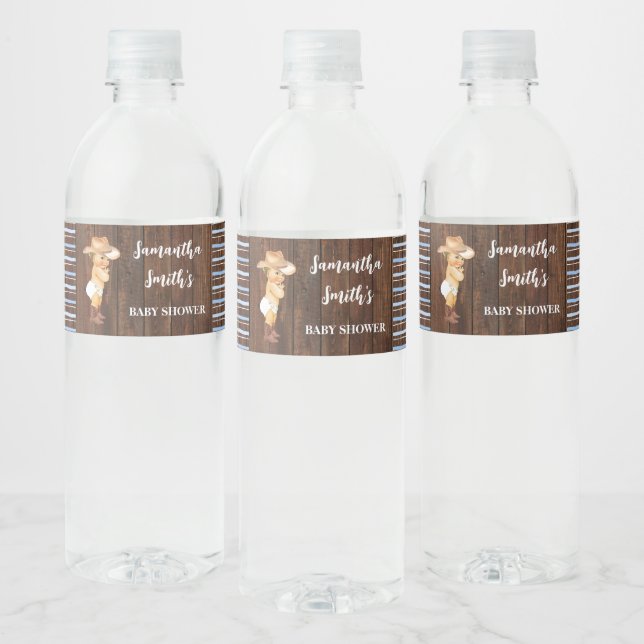 Little Blue Cowboy Western Baby Dusche (Flaschen)