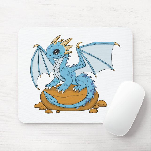 Little Blue Dragon Mousepad (Mit Mouse)