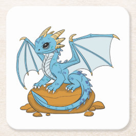 Little Blue Dragon Rechteckiger Pappuntersetzer