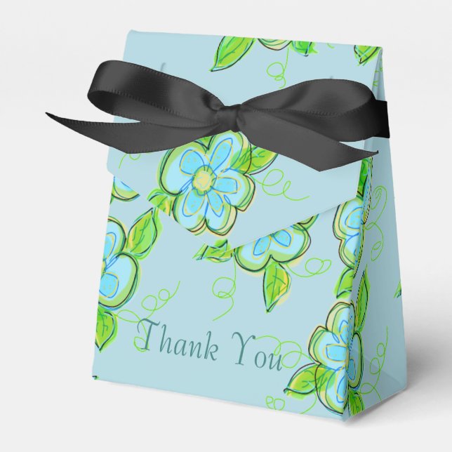Little Blue Floral Fevor Box Geschenkschachtel (Vorderseite)