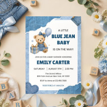 Little Blue Jean Baby Shower | Teddy Denim Kleid