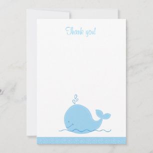 Little Blue Whale Flat Vielen Dank Mitteilungskarte