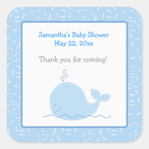 Little Blue Whale SQUARE Quadratischer Aufkleber