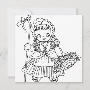 Little Bo Peep Doll Girl Coloring Page