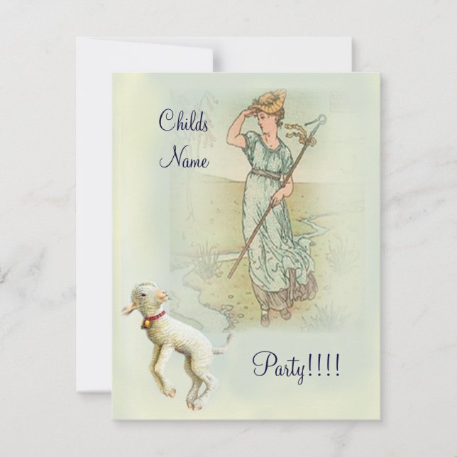 Little Bo Peep Einladung (Vorderseite)